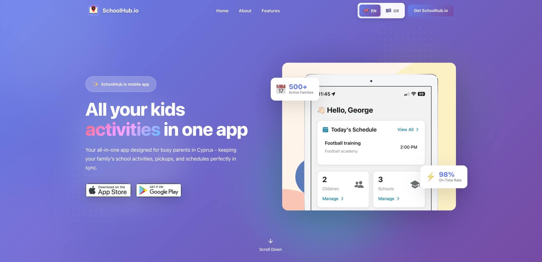 SchoolHub.io website preview